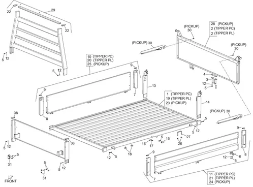 Benne ouverte - Ridelles