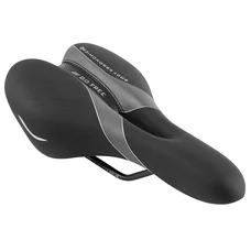 SELLE NEWTON CITY GO FREE HOMME ATHLETIC NOIR DECO GRIS 276x155mm AVEC TROU CENTRAL RAIL ACIER NOIR