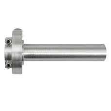 THROTTLE  HANDLE FOR MOPED REPLAY -SHORT STROKE- ALUMINIUM - SILVER (WITH CABLE ADJUSTER SCREW M10X125)
