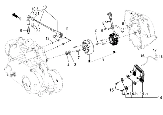 Volant magnetique-Bobine h.t.