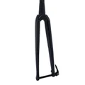 FOURCHE ROUTE 700C CARBONE 3K DROITE PIVOT CARBONE CONIQUE LISSE 1"1/2 EN BAS et 1"1/8-28,6 EXTERIEUR, POUR FREIN A DISQUE ET AXE TRAVERSANT 12mm  395grs