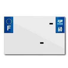 PLASTIC STRIP FOR BLANK PVC LICENSE PLATE (MOTORBIKE FORMAT 210x130 - DEPT 60/EUROPE (SOLD PER UNIT)