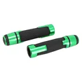 REVETEMENT POIGNEE AVOC MOTO ON ROAD ANTIDERAPANTE AVEC EMBOUT DE GUIDON ADAPTABLE KAWASAKI 900 Z900, 650 Z650 VERT ANODISE (PAIRE)
