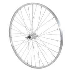 WHEEL FOR URBAN BIKE- 650X30A (26x1 3/8) -REAR ALUMINIUM - ALUMINIUM HUB- -SOLID SPINDLE- 7/6/5 Speed hub (35-590) (SOLD WITH NUTS 10X100)