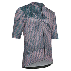 MAILLOT GIST HOMME HYPER MANCHES COURTES ZIP TOTAL TOTAL BLEU/VIOLET A RAYURES M -5347