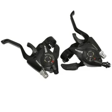 LEVIER/MANETTE VTT PATIN P2R 3x8V. NOIR ALU V-BRAKE COMPATIBLE SHIMANO (PAIRE)