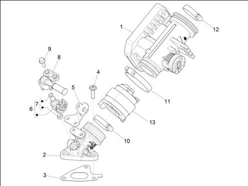 Boîtier papillon - Injecteur - Raccord d'admission