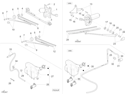 Essuie-glaces avant et arrière