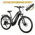 VELO ELECTRIQUE/VAE VTC 28 LEADER FOX BARNET 2025 FEMME GRIS 9V MOTEUR CENTRAL BAFANG M510 36V 95Nm BATTERIE 20Ah (16,5'' - H42cm - TAILLE S - POUR ADULTE DE 158cm à 168cm)