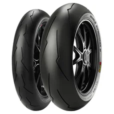 PACK/TRAIN DE PNEU MOTO AVANT + ARRIERE PIRELLI DIABLO SUPERCORSA V2 SC2 RADIAL ZR 120/70-17  FRONT TL 58W + 190/55-17 REAR TL 75W  (VENDU PAR 2)