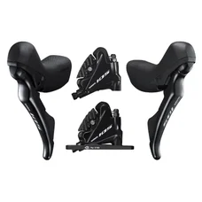 FREIN A DISQUE ROUTE HYDRAULIQUE SHIMANO 105 AVANT ET ARRIERE 11V. R7020 DOUBLE NOIR (LEVIER/MANETTE AVEC ETRIER BR-R7070+DURITE ASSEMBLE 1000mm AVANT ET 1700mm ARRIERE) (MONTAGE ATELIER)