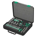 CLIQUET WERA  8100 ZYKLOP SPEED 1/4, 1/2 METRIQUE AVEC DOUILLES ET EMBOUTS NOIR/VERT (SET 43 PIECES)  -MARQUE ALLEMANDE POUR LES ATELIERS-