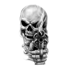 STICKER LETHAL THREAT MINI SKULLGUN (60x80mm)
