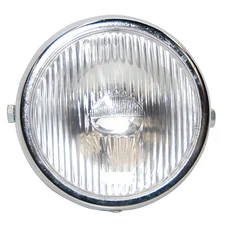 PHARE/PROJECTEUR CYCLO ADAPTABLE PEUGEOT 103/MBK 51 ROND DIAM 130mm CHROME (AMPOULE P26S NON FOURNIE)  -SELECTION P2R-