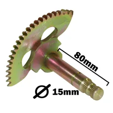 KICKSTART SHAFT FOR SCOOT CPI 50 OLIVER 2003>/KEEWAY 50 MATRIX 2006/MALAGUTI 50 F12 2007> (Ø 15mm, L 80mm, 32 teeth, centers 47mm)  -P2R-