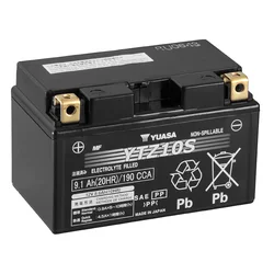 BATTERIE 12V  8,6 Ah YTZ10S YUASA MF ACTIVEE EN USINE PRETE A L'EMPLOI  (Lg150xL87xH93mm)