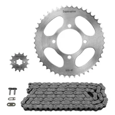 KIT CHAINE ADAPTABLE YAMAHA 125 YBR 2006>2016  428  14x45  (DEMULTIPLICATION ORIGINE)  -SUPERSPROX-