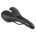 SADDLE- NEWTON FOR CITY BIKE- GEL ERGONOMIC "FOR MEN" BLACK-SHAPE MEMORY- CENTRAL HOLE 260x155mm