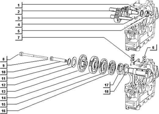 Pignons boite de vitesses version vitesses volant