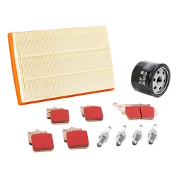 KIT ENTRETIEN MOTO ADAPTABLE BMW S 1000 R 2013>2019, S 1000 RR 2010>2018 PLAQUETTE METAL FRITTE (PACK 9 PIECES) -SELECTION P2R PREMIUM