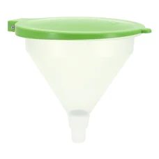 ENTONNOIR PRESSOL EN POLYETHYLENE BLANC TRANSPARENT 10L DIAMETRE 424 mm AVEC COUVERCLE INCLUS BEC FLEXIBLE, RIGIDE, FILTRE FIN, ECROU DE FUT (VENDU A L'UNITE)