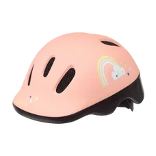 CASQUE VELO ENFANT/BEBE POLISPORT HAPPY RAINBOW ROSE TAILLE 44-48cm AVEC MOLETTE (VENDU SUR CARTE)