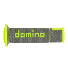 GRIP -  DOMINO ORIGINAL- ON ROAD A450 GREY/FLUO YELLOW OPEN END (PAIR).