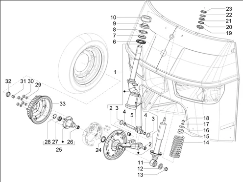 Suspension avant - Amortisseur/s