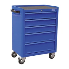 SERVANTE ATELIER PROFESSIONNELLE 5 TIROIRS BLEU SUR ROULETTE (L 425 x l 615 x h 820 mm)