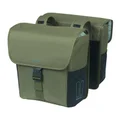SACOCHE ARRIERE VELO DOUBLE BASIL GO VERT FONCE 32L FIXATION HOOKS ON POUR PORTE BAGAGE