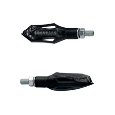 CLIGNOTANT MOTO TAAC FR13 14 LEDS FUME/NOIR AVEC FONCTION FEU DE POSITION ET FEU STOP (M8 / LONG 74mm / H 26mm) (PAIRE) QUALITE PREMIUM  -HOMOLOGUE ECE-
