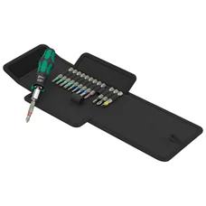TOURNEVIS PORTE EMBOUT WERA 838 RA S 1/4 AVEC EMBOUTS VISSAGE NOIR/VERT (SET 14 PIECES)  -MARQUE ALLEMANDE POUR LES ATELIERS-