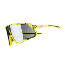 LUNETTES VELO ADULTE GIST MASK MONTURE JAUNE FLUO VERRE NOIR POLYCARBONATE (PROTECTION 100% CONTRE UVA, UVB, UV)