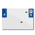 PLASTIC STRIP FOR PVC LICENSE PLATE WITH BUSINESS NAME (MOTORBIKE FORMAT 210X145)-DEPT 75/EUROPE (SOLD PER UNIT)