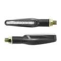 CLIGNOTANT SEQUENTIEL MOTO AVOC SAGAE 9 LEDS BASE ABS TRANSPARENT/NOIR (L 87mm / H 19mm / L 25mm) (HOMOLOGUE CE) (PAIRE)