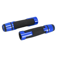 REVETEMENT POIGNEE AVOC MOTO ON ROAD ANTIDERAPANTE AVEC EMBOUT DE GUIDON ADAPTABLE YAMAHA 700 MT-07 BLEU ANODISE (PAIRE)