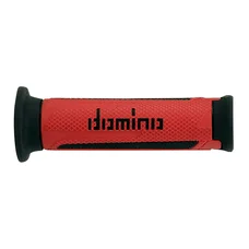 REVETEMENT POIGNEE DOMINO MOTO ON ROAD A350 ROUGE/NOIR OPEN END 120mm (PAIRE)