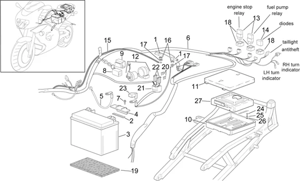 Circuit electrique arrière