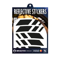AUTOCOLLANT/STICKER REFLECHISSANT POUR ROUE DE VELO MODELE RACER NOIR (PLANCHE)