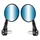 RETROVISEUR MOTO AVOC EMBOUT DE GUIDON ROND ANTI EBLOUISSEMENT ALU NOIR DIAM 13 Et 17 mm (PAIRE)