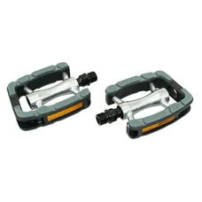 FLAT PEDAL FOR URBAN BIKE- ON BEARINGS PREMIUM - NEWTON ALUMINIUM BLACK/SILVER Thread 9/16" (ON CARD)
