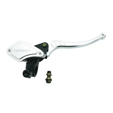 BRAKE MASTER CYLINDER UNIVERSAL (FRONT) ALUMINIUM CNC -  BLACK-SILVER RIGHT