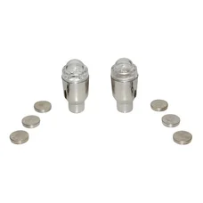 BOUCHON DE VALVE SCOOT/CYCLO REPLAY VS LUMINEUX (1 LED BLEU + 1 LED ROUGE)  (PAIRE)