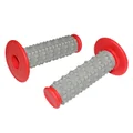 REVETEMENT POIGNEE REPLAY MOTO OFF ROAD COBBLESTONE GRIS/ROUGE CLOSED END 115mm (PAIRE)