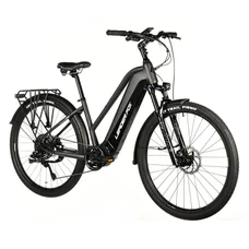 VELO ELECTRIQUE/VAE VTC 28 LEADER FOX BARNET 2025 FEMME GRIS 9V MOTEUR CENTRAL BAFANG M510 36V 95Nm BATTERIE 20Ah (18'' - H46cm - TAILLE M - POUR ADULTE DE 168cm à 178cm)