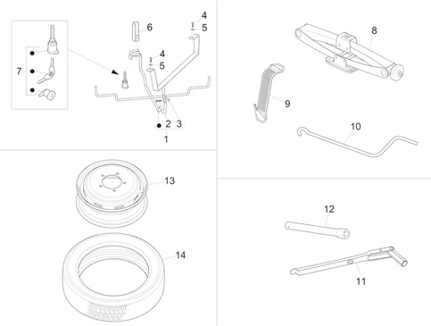 Roue de secours - Trousse à outils