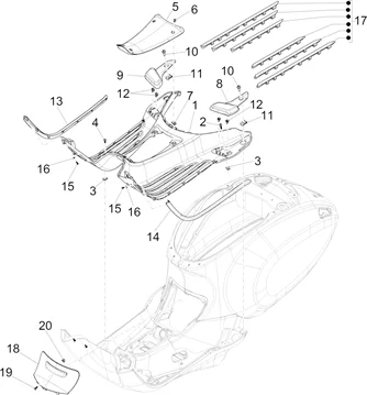 Protection centrale - Repose-pieds