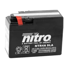 BATTERY 12V  4 Ah NTR4A NITRO SLA MAINTENANCE FREE "READY TO USE" (Long 112mm x Wd 49mm x Hg 86mm)