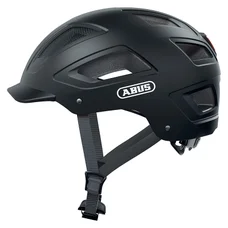 CASQUE VELO ADULTE ABUS URBAIN HYBAN 2.0 VELOURS NOIR ECLAIRAGE INTEGRE TAILLE XL (52-58cm) REGLAGE MOLETTE