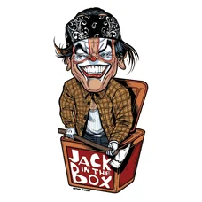 AUTOCOLLANT/STICKER LETHAL THREAT JACK IN THE BOX (60x80mm)